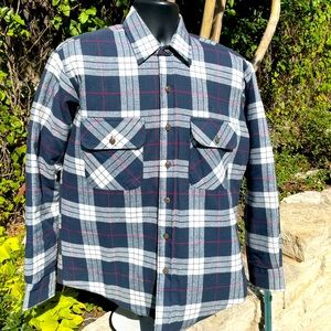 St. John’s Bay, Blue Plaid Flannel, Shirt Jacket, Size M